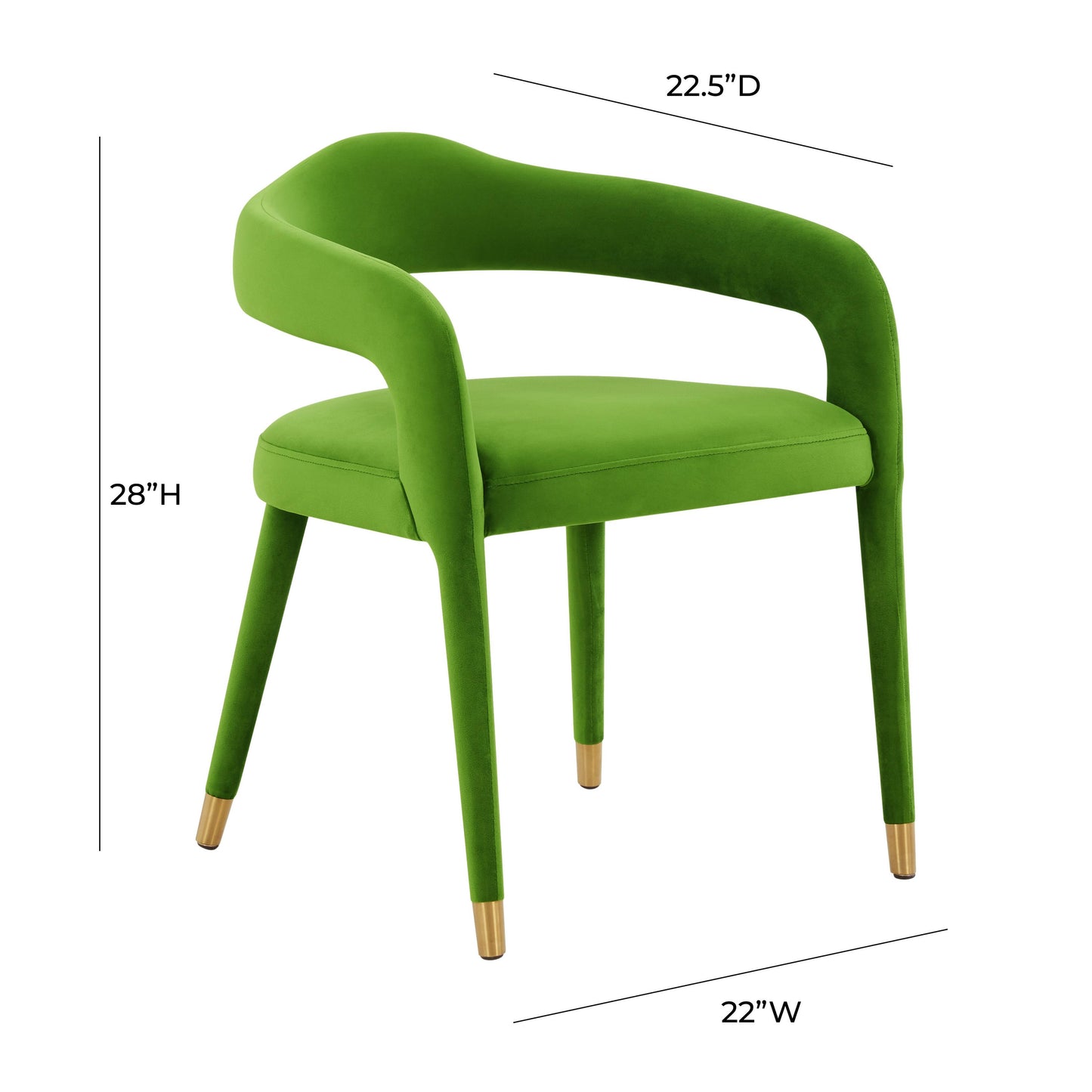 salty green velvet dining chair