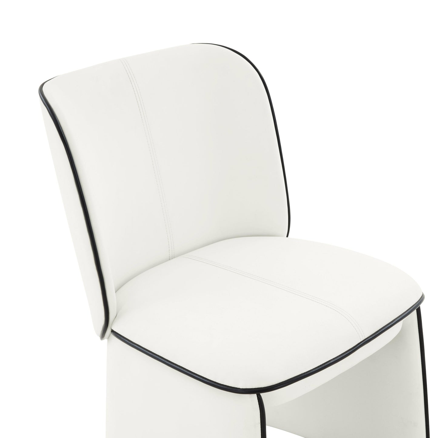 kim cream vegan leather dining chair