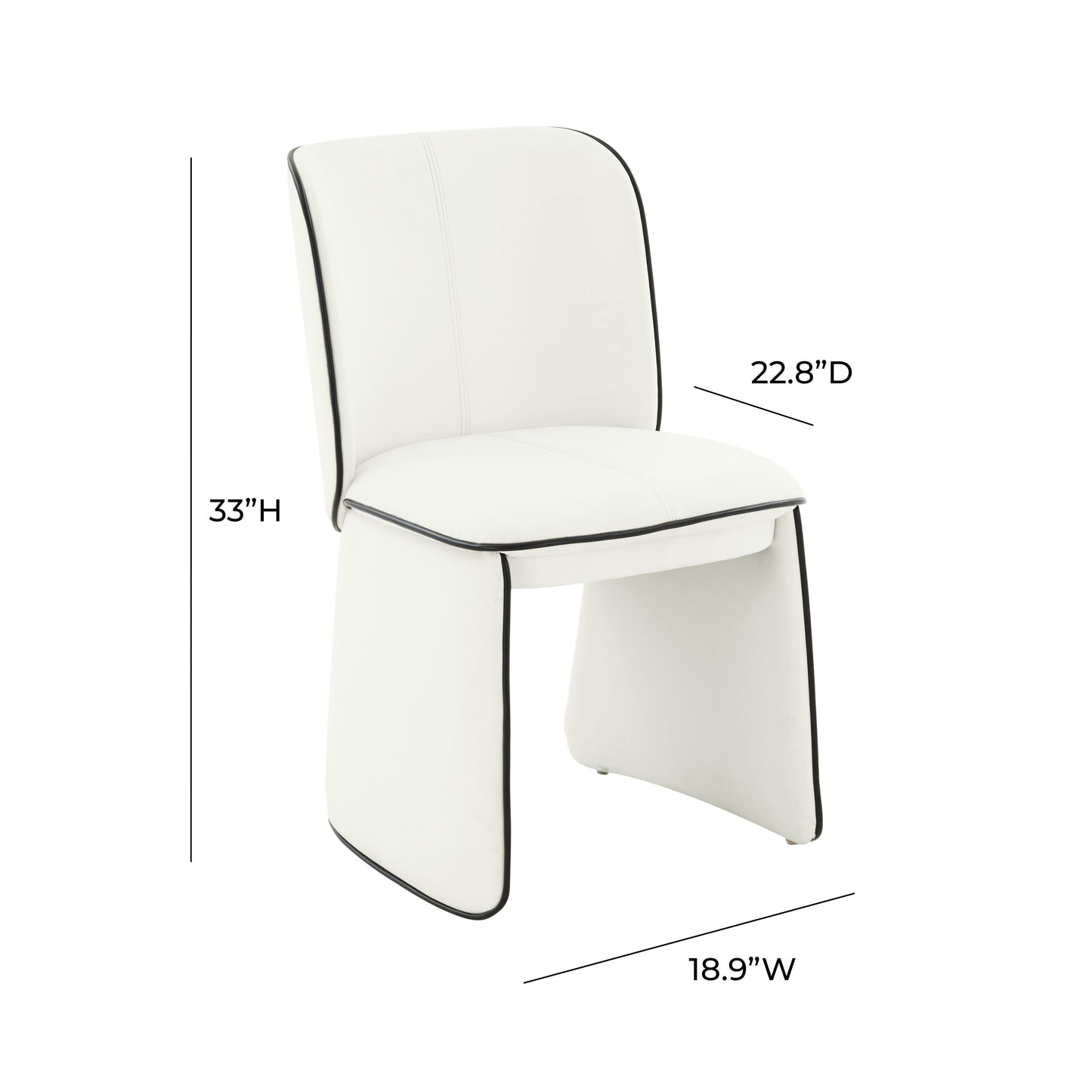 kim cream vegan leather dining chair