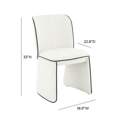 Kim Cream Vegan Leather Dining Chair