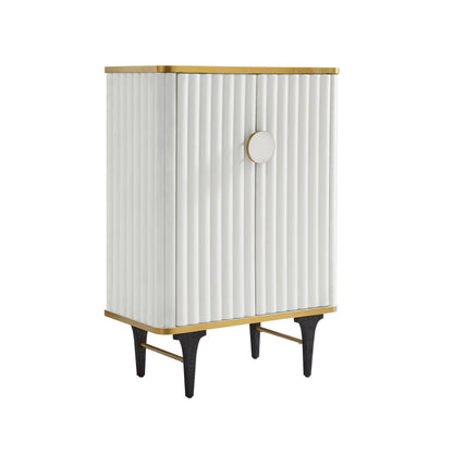 Tabby Cream Velvet Bar Cabinet