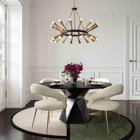 Cosette Black Glass Dining Table