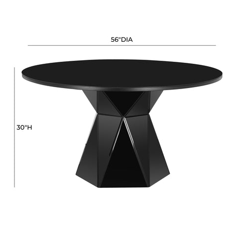 Cosette Black Glass Dining Table