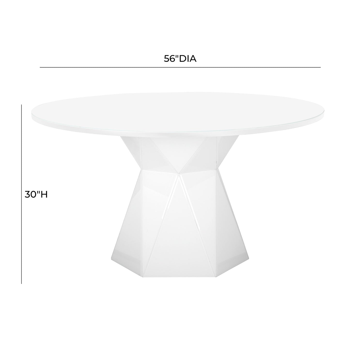 cosette white glass dining table