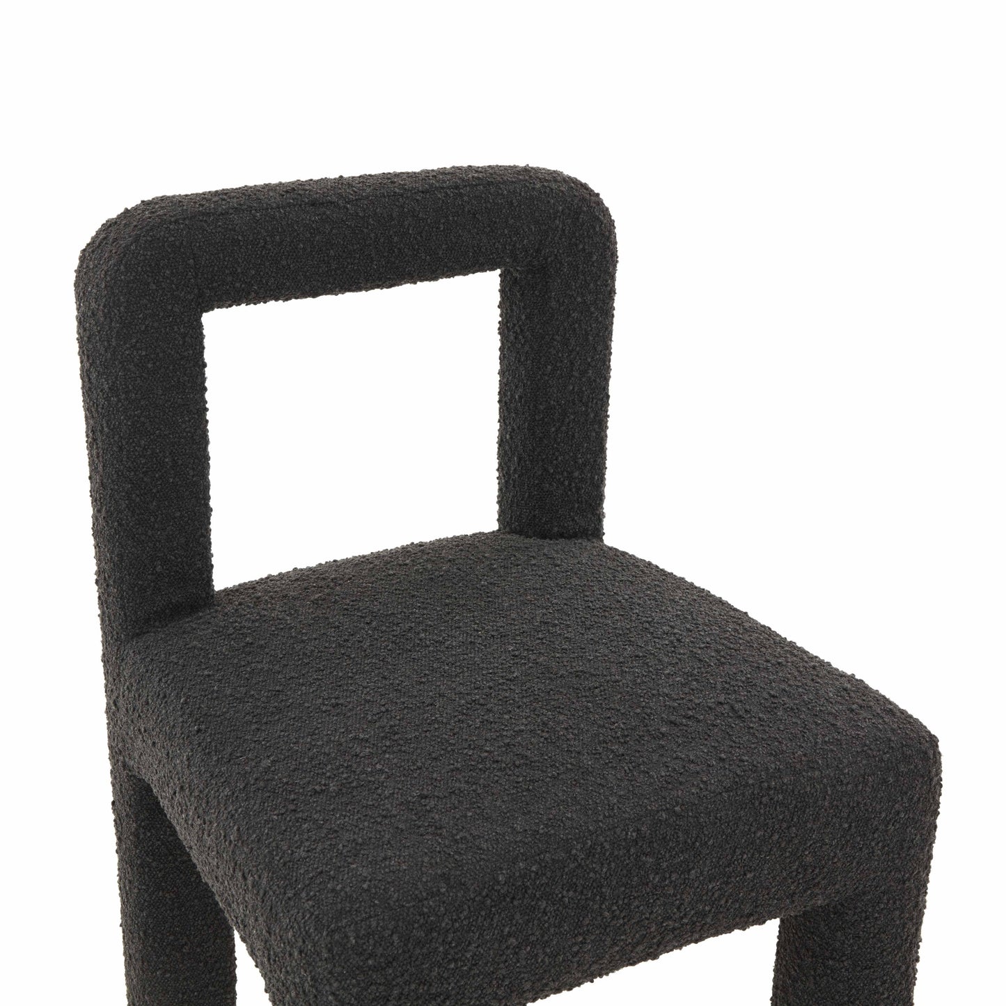 zaphire black boucle dining chair