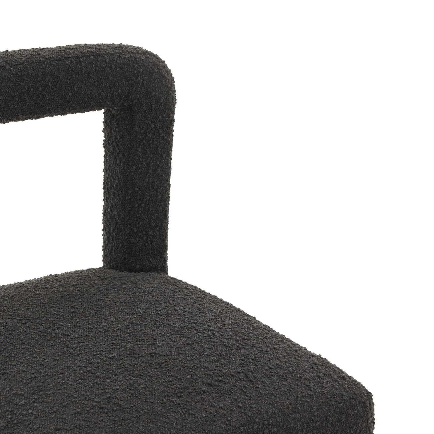 zaphire black boucle dining chair