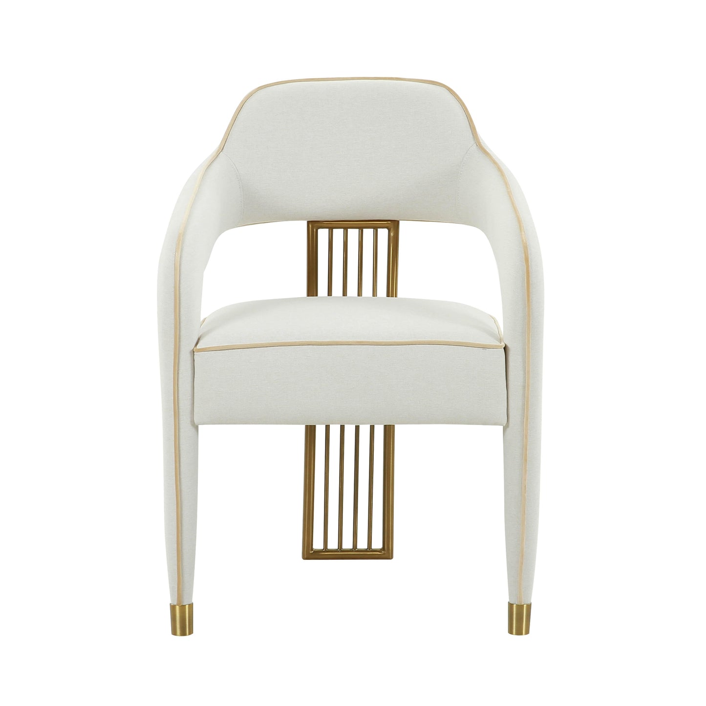 christine cream linen dining chair