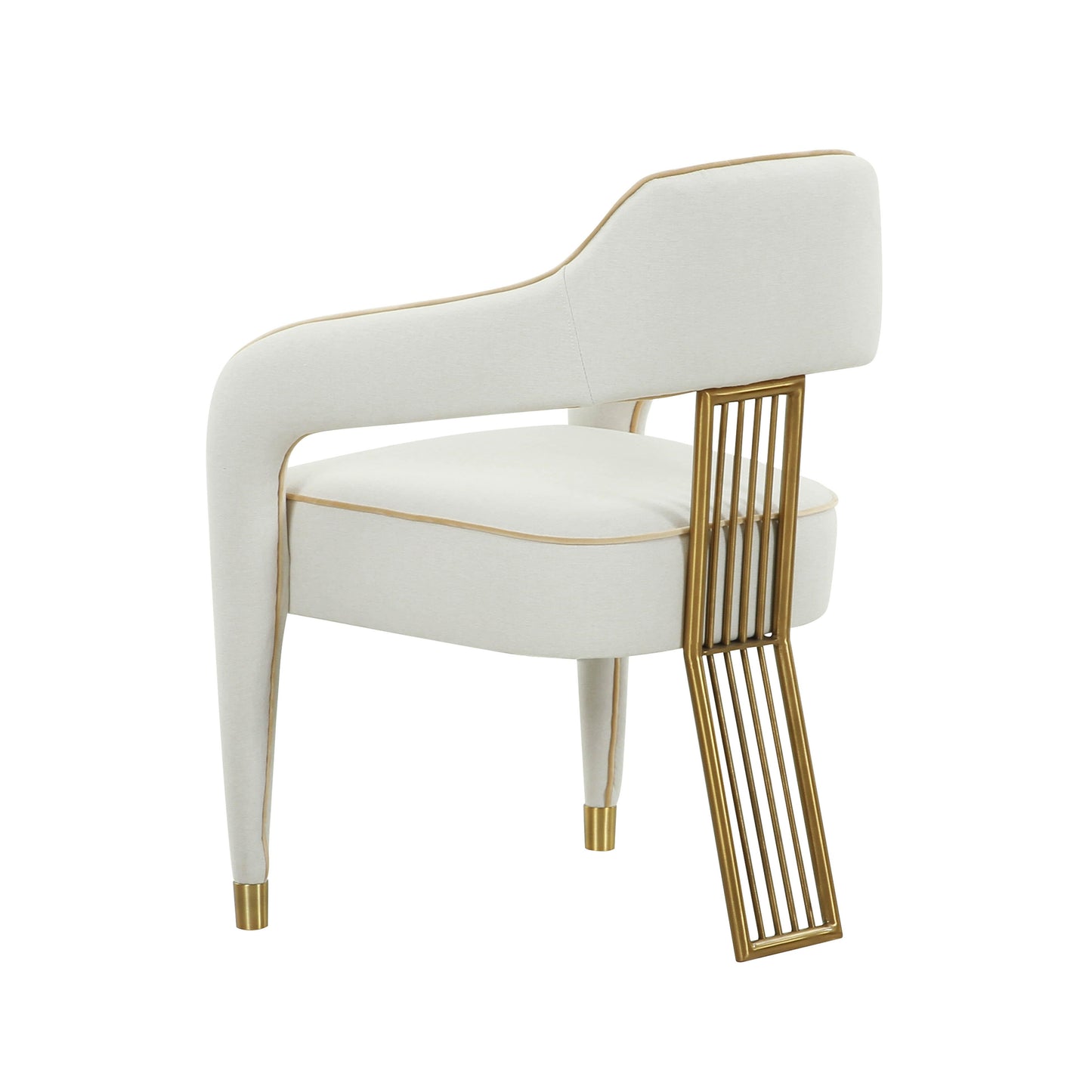 christine cream linen dining chair