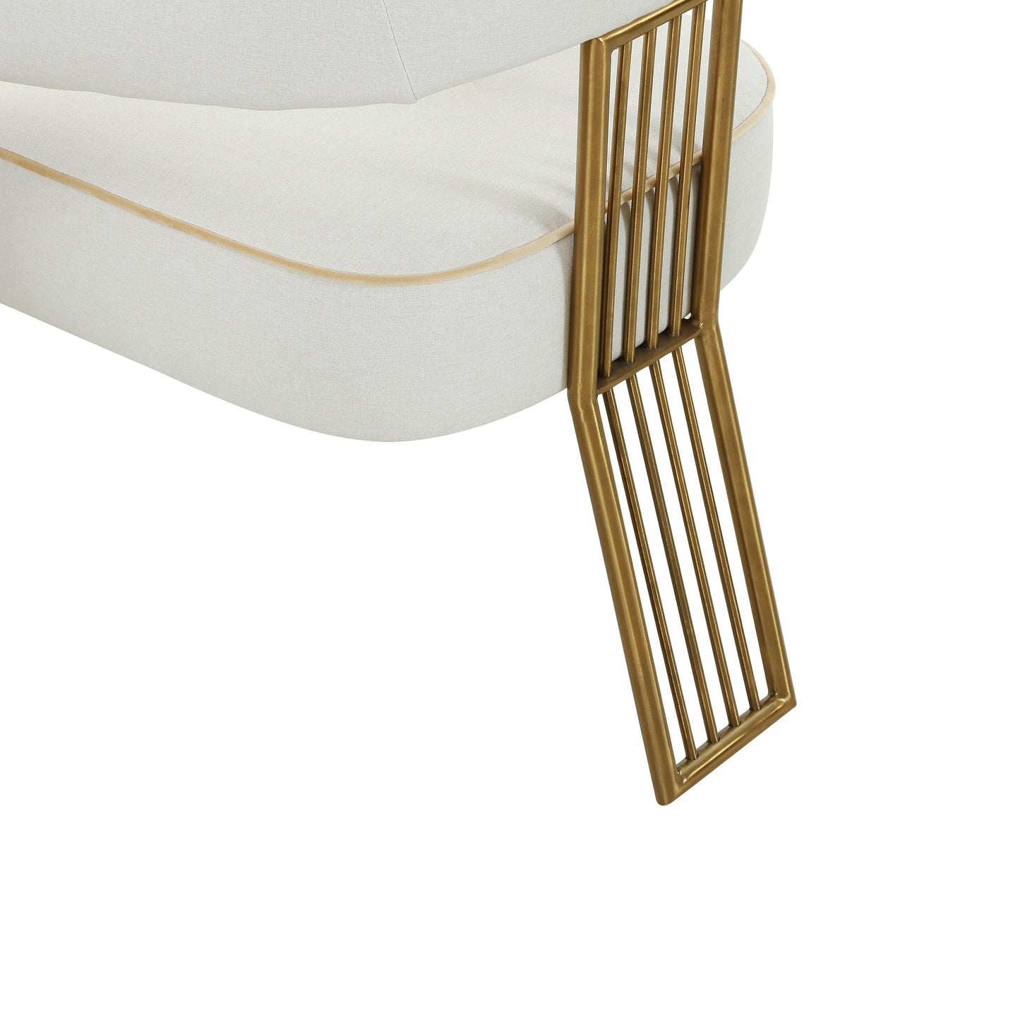 christine cream linen dining chair