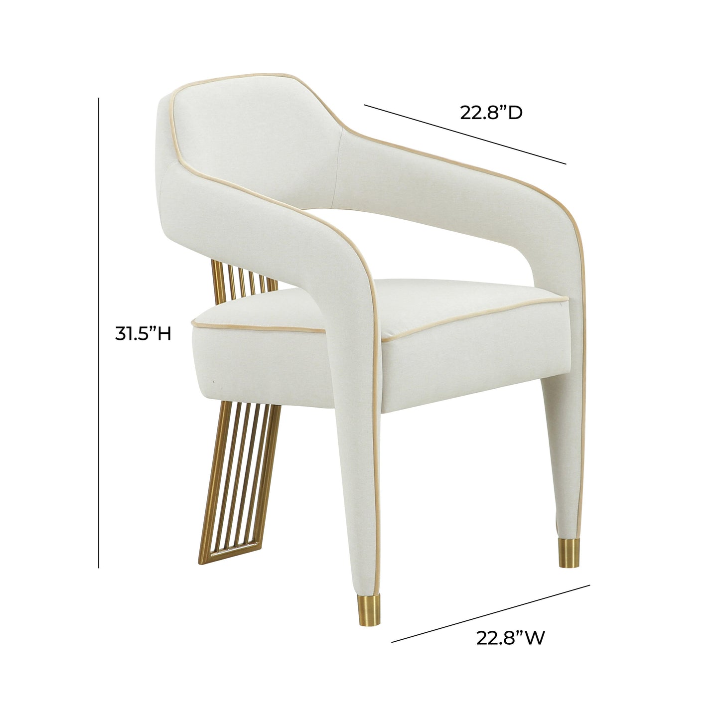 christine cream linen dining chair