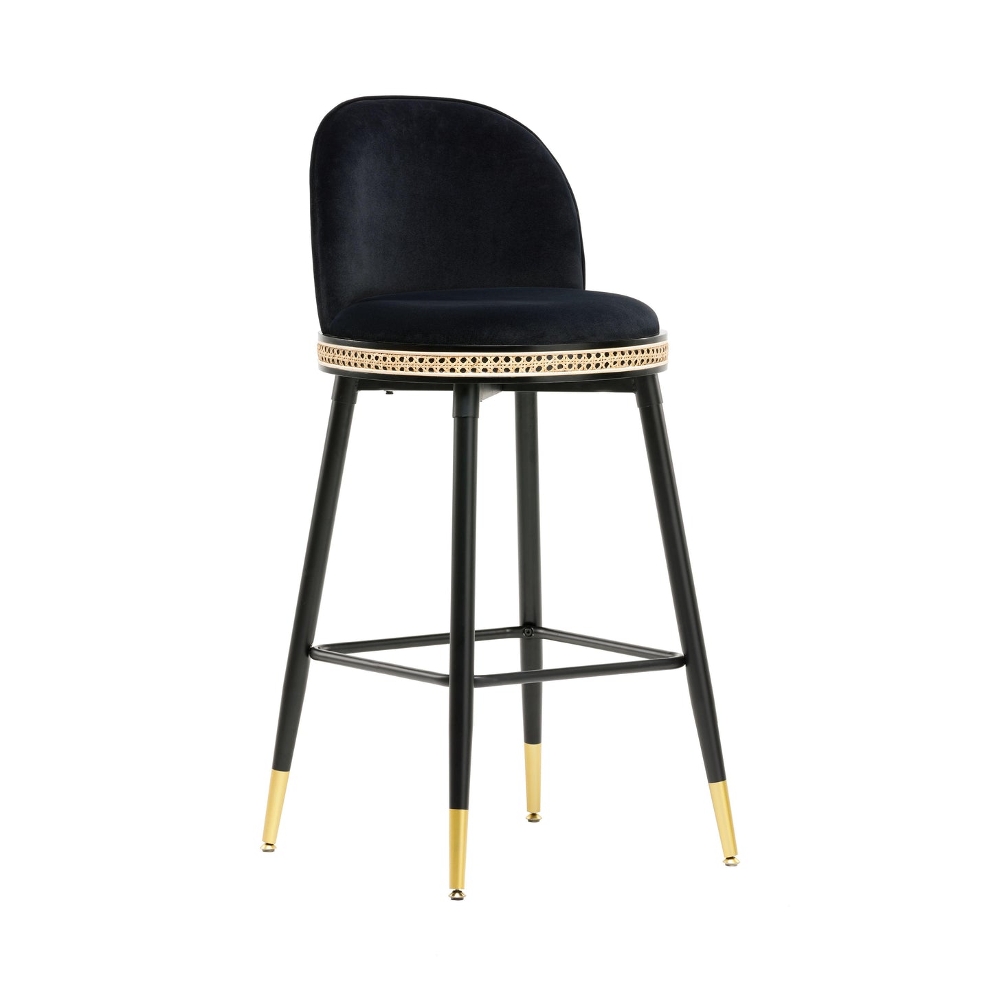 austin black velvet bar stool