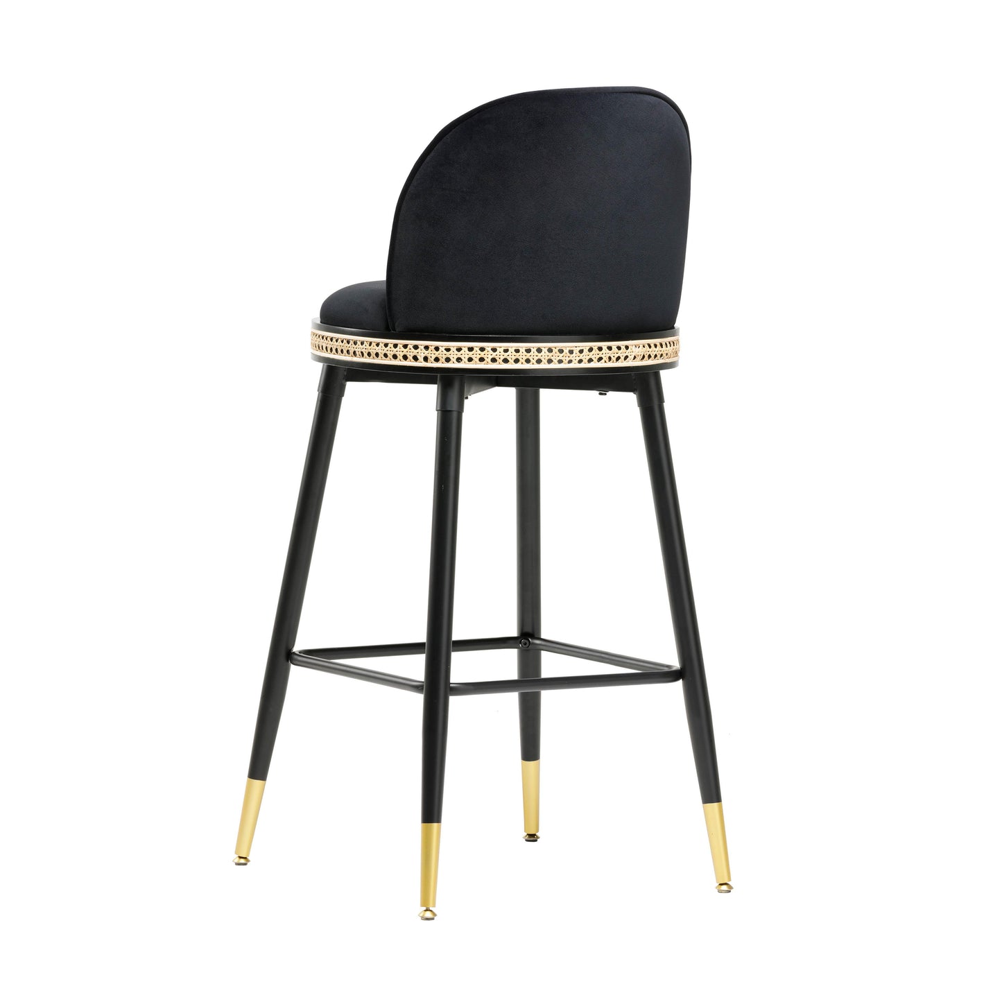 austin black velvet bar stool