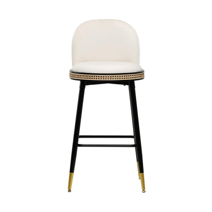 Austin Cream Velvet Bar Stool