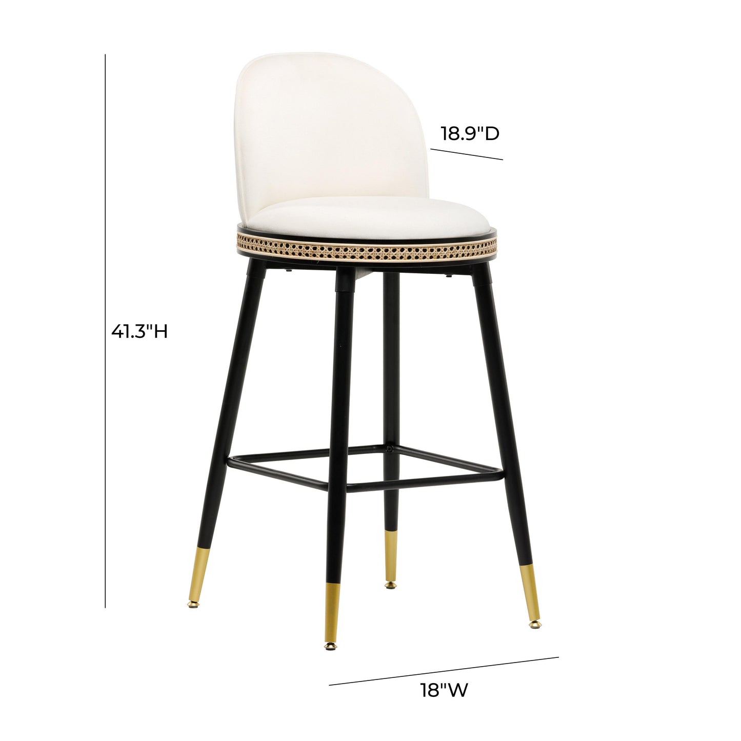 austin cream velvet bar stool