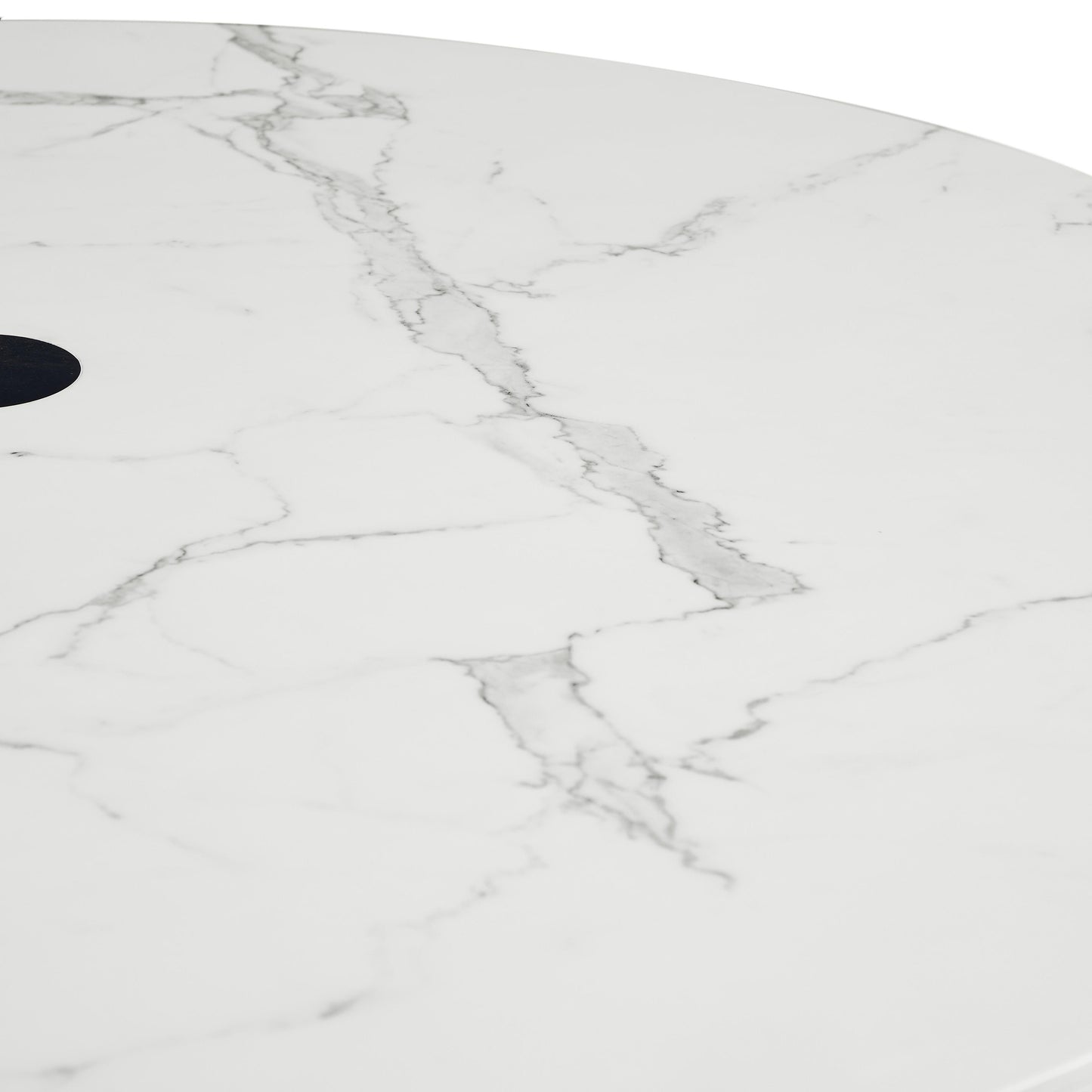 white-black white round dining table