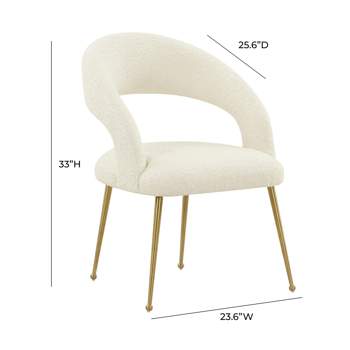 emmet cream boucle dining chair