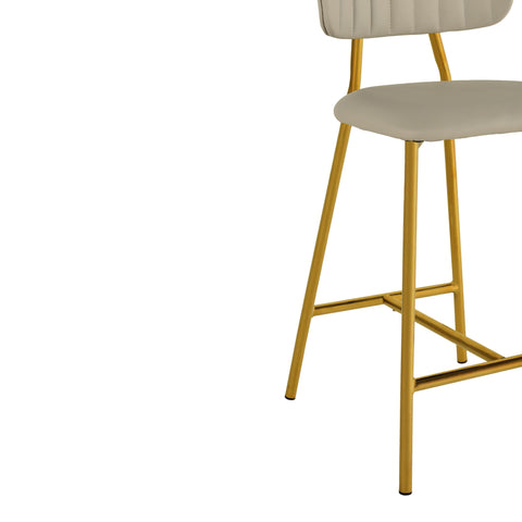 Catarina Nude Vegan Leather Counter Stool - Set of 2