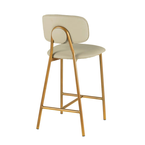 Catarina Nude Vegan Leather Counter Stool - Set of 2