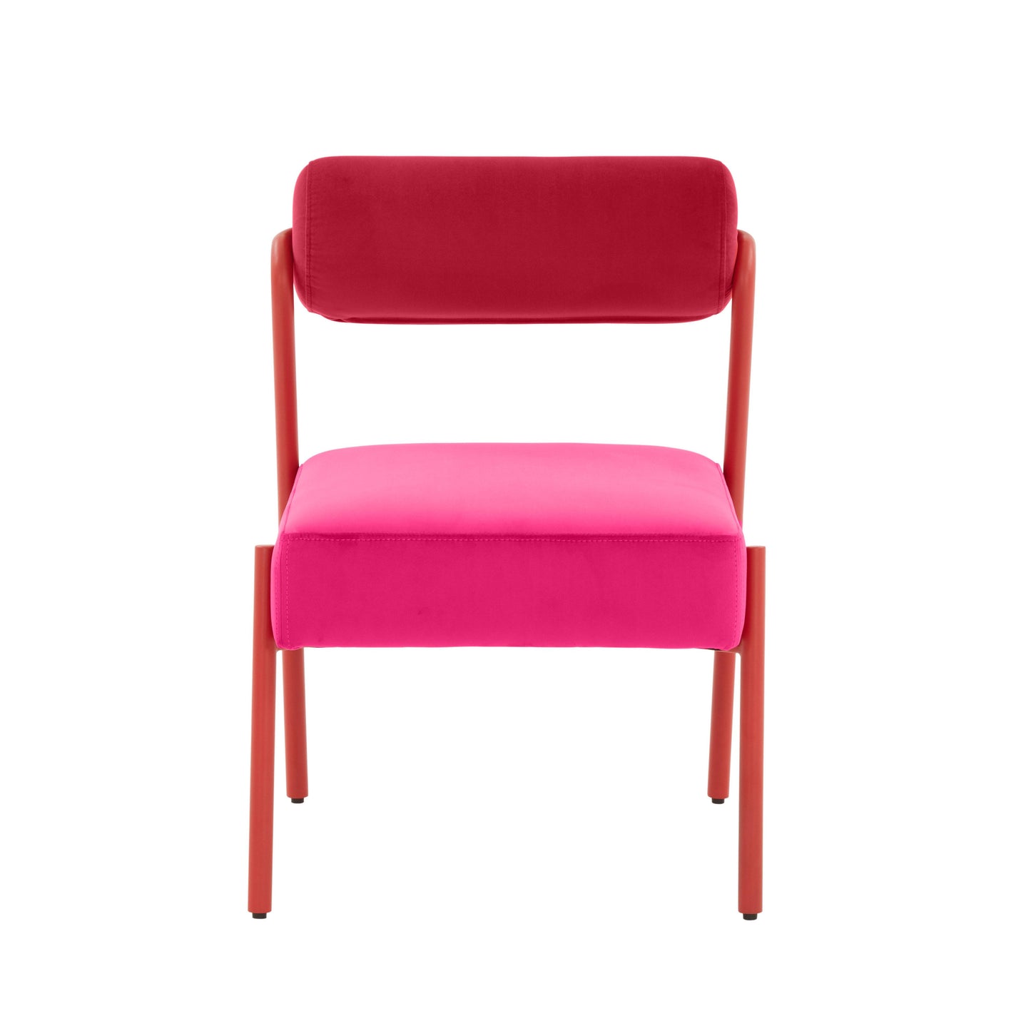 crescent hot pink velvet dining chair - set of 2