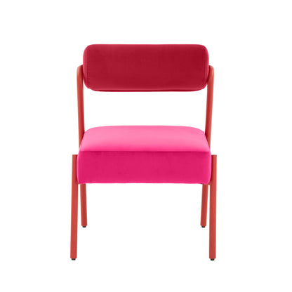 Crescent Hot Pink Velvet Dining Chair - Set of 2