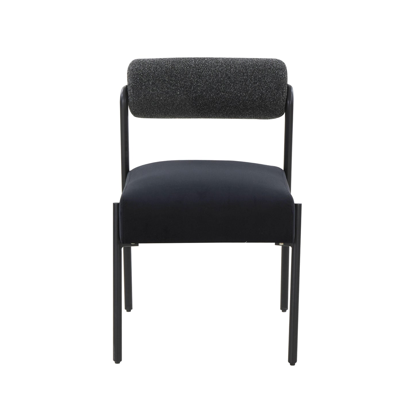 crescent black velvet dining chair - set of 2