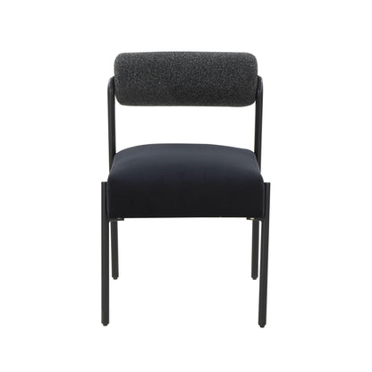 Crescent Black Velvet Dining Chair - Set of 2