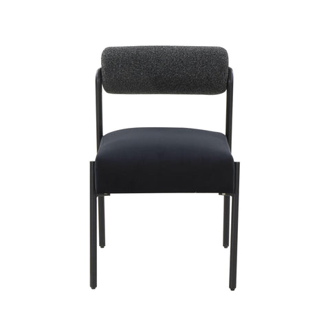 Crescent Black Velvet Dining Chair - Set of 2