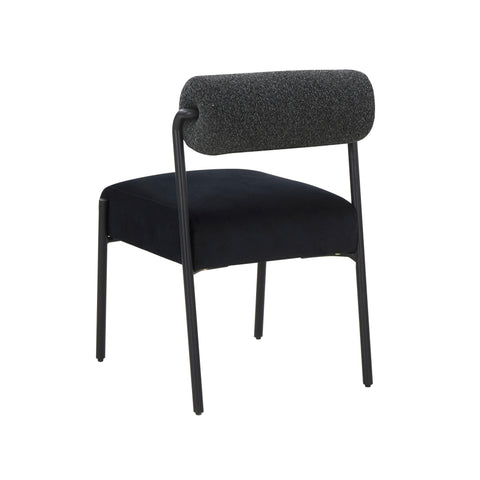 Crescent Black Velvet Dining Chair - Set of 2