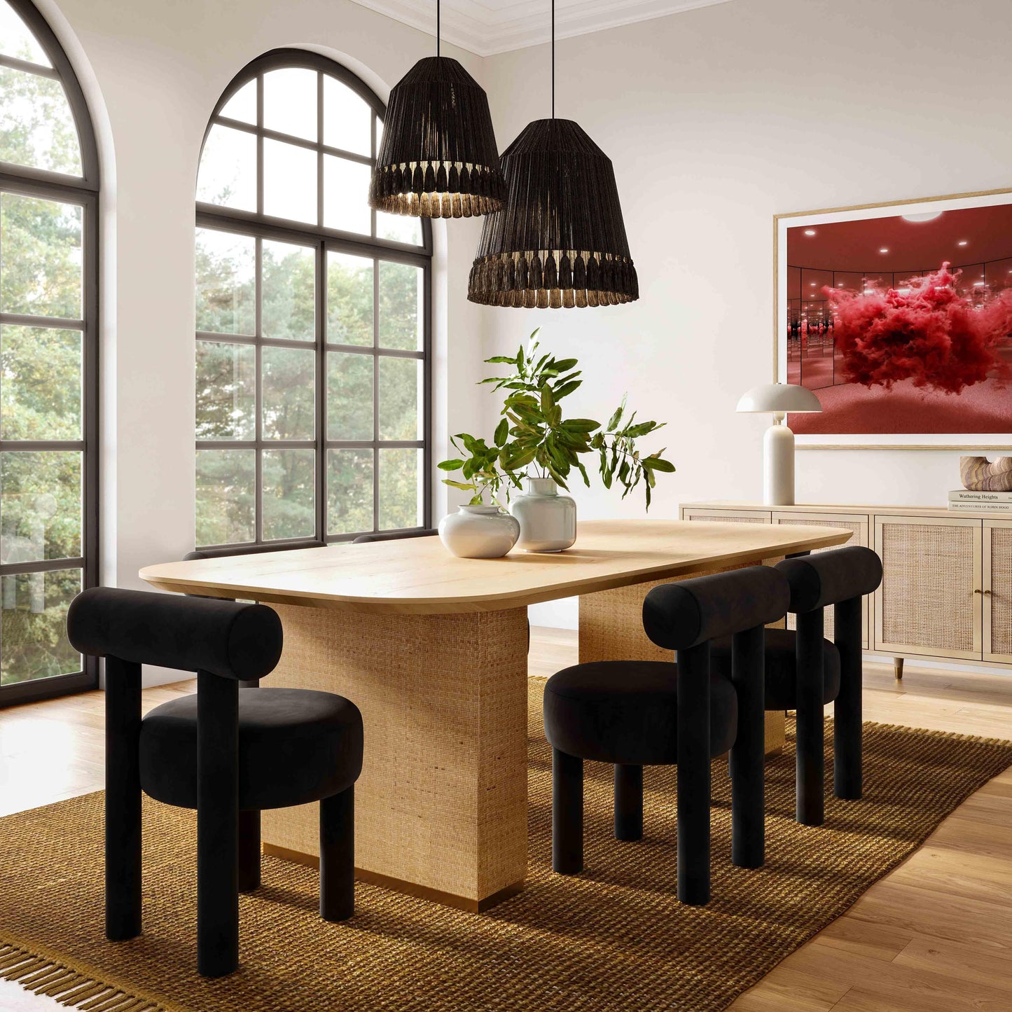 terra black velvet dining chair