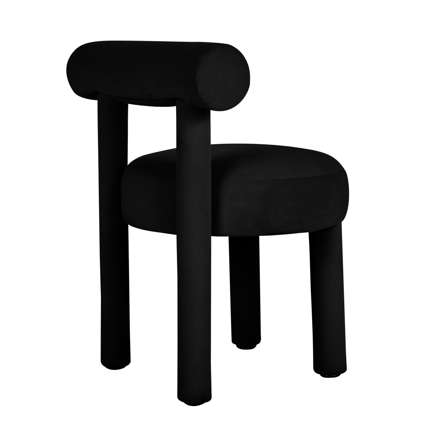 terra black velvet dining chair