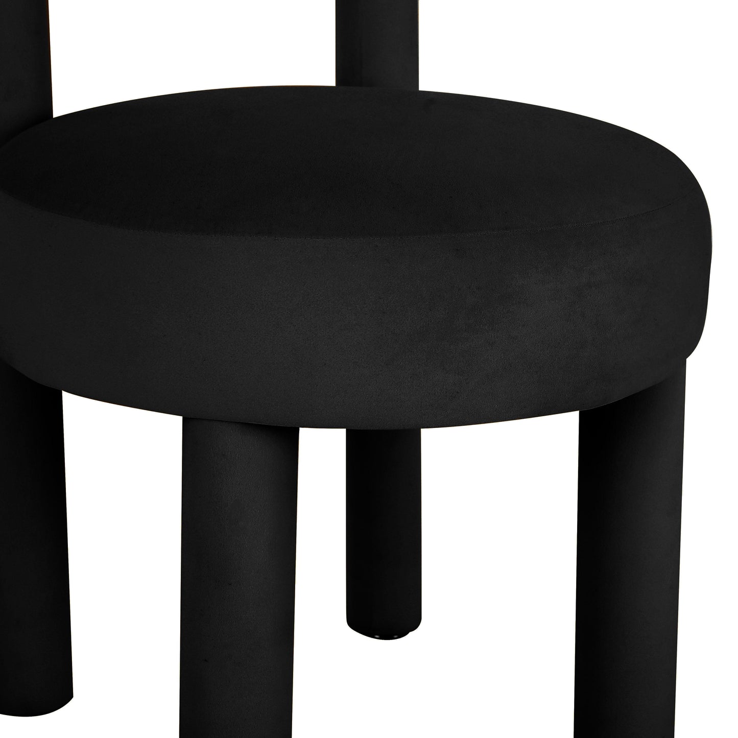 terra black velvet dining chair