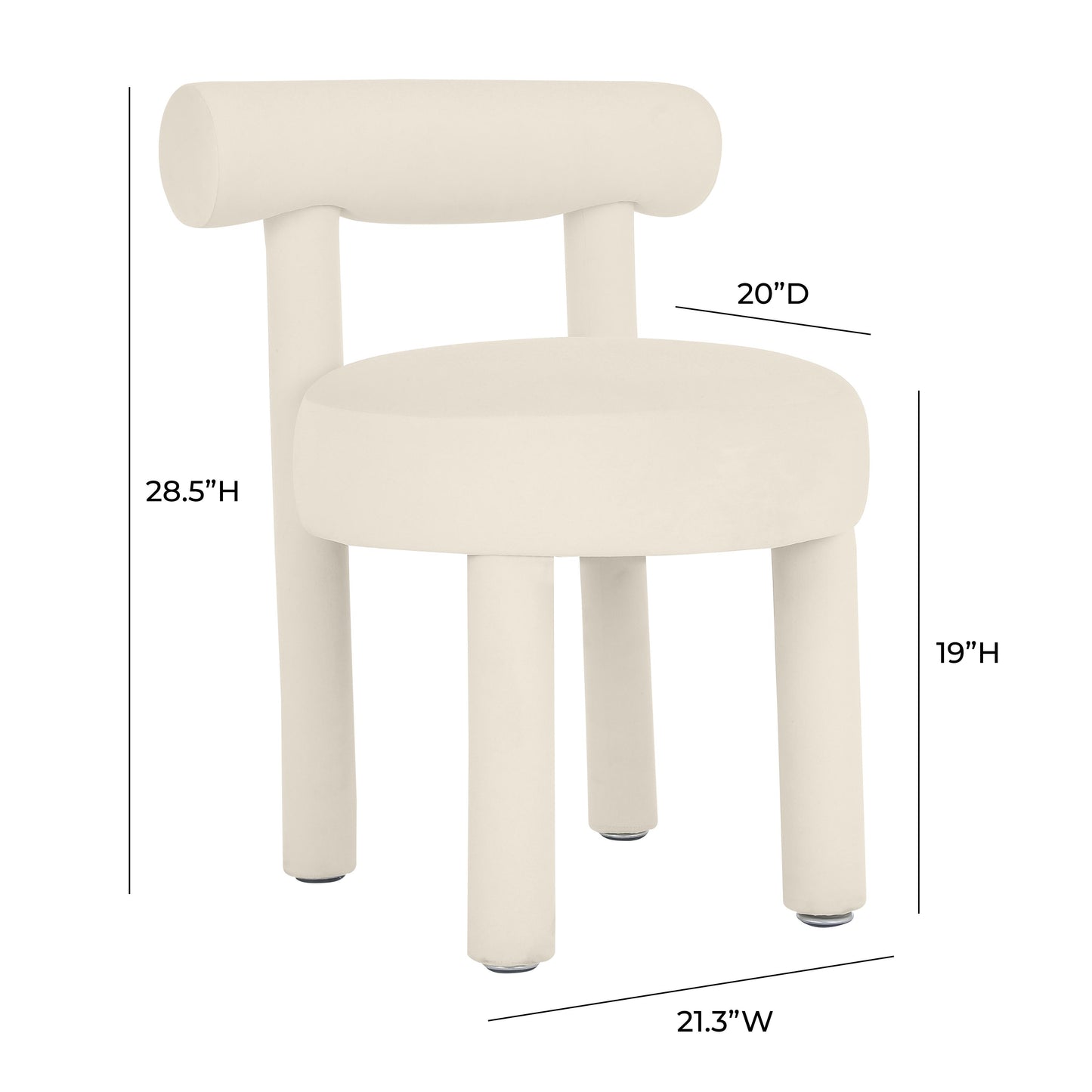 terra cream velvet dining chair