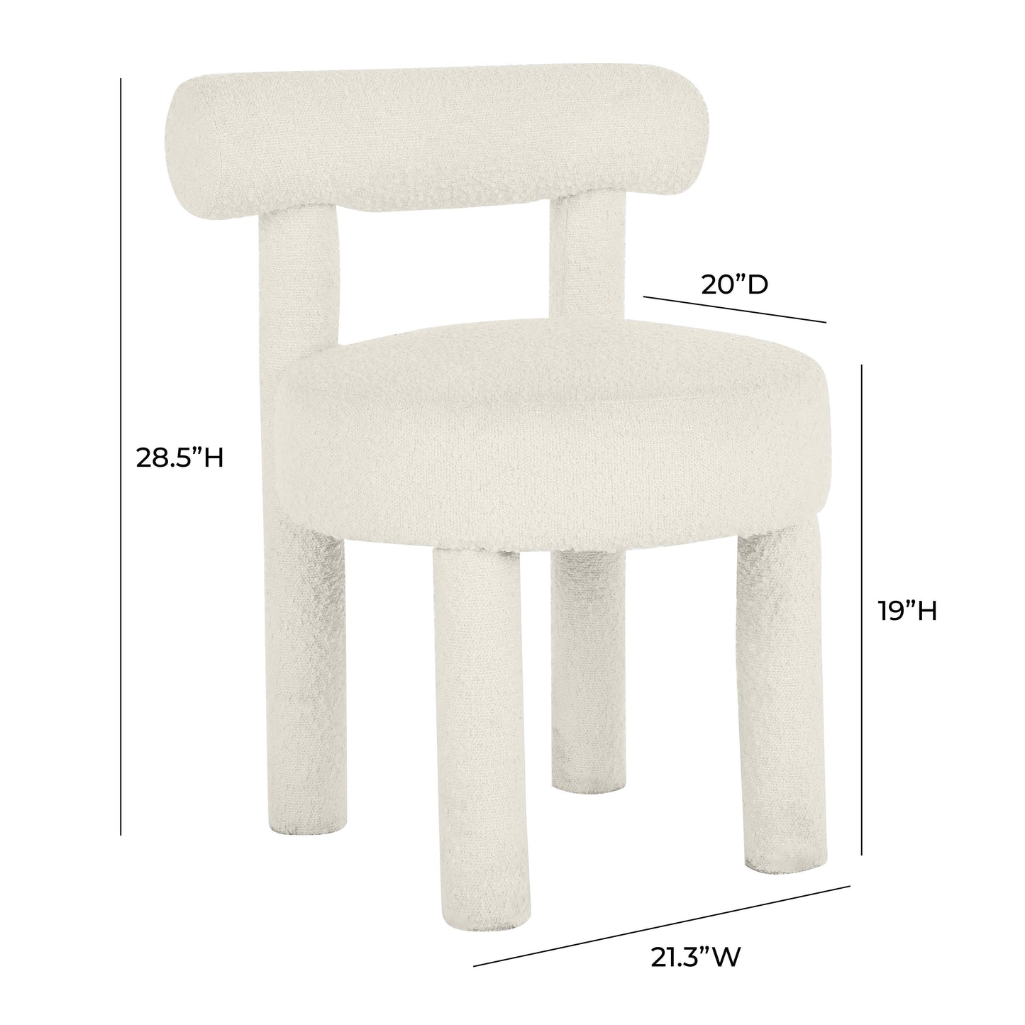 terra cream boucle dining chair