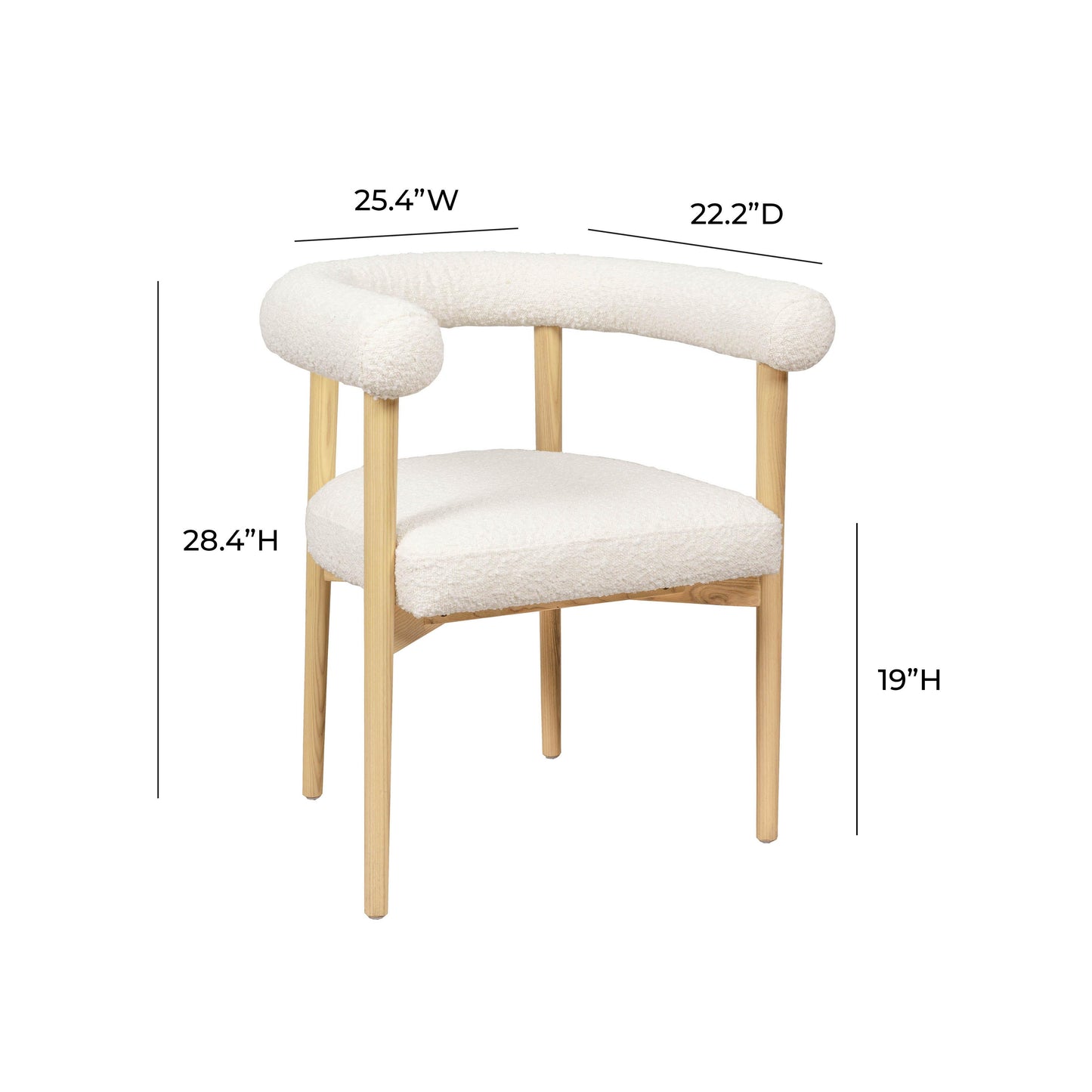 anna cream boucle dining chair