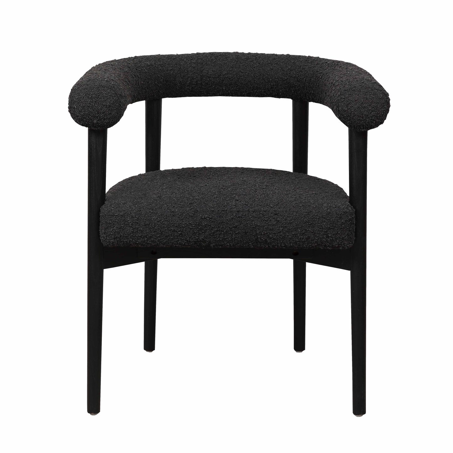 anna black boucle dining chair