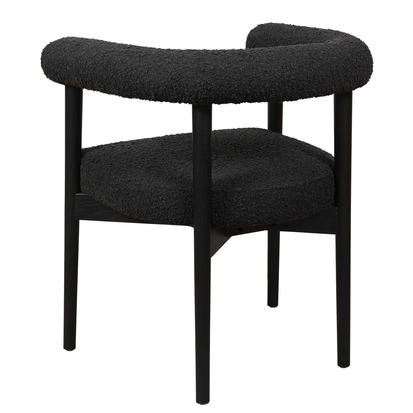 anna black boucle dining chair