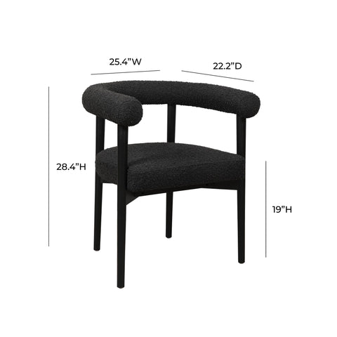 Anna Black Boucle Dining Chair