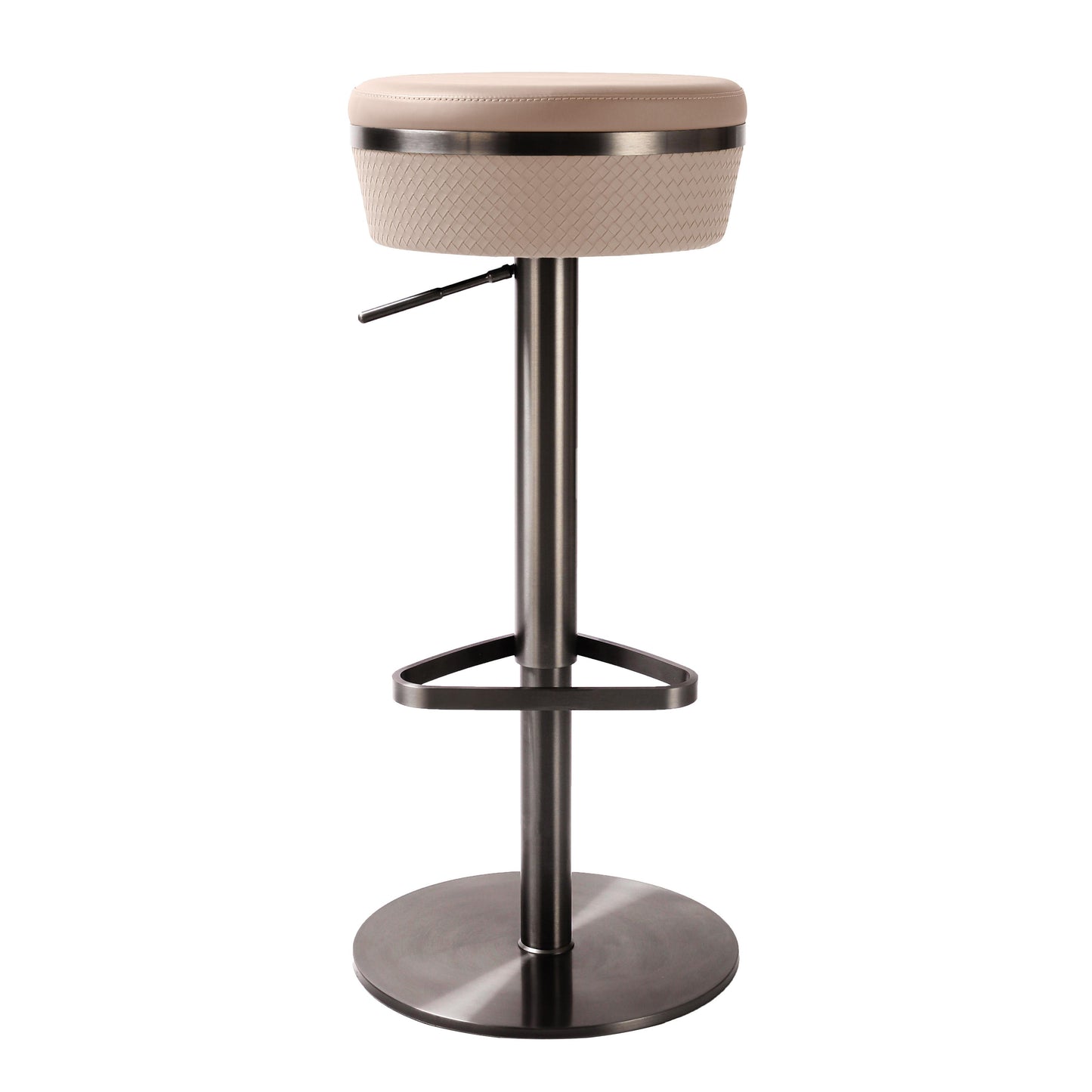 camilla cafe au lait woven vegan leather adjustable stool