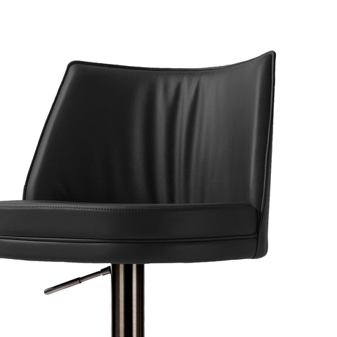 Marla Black Vegan Leather on Adjustable Stool