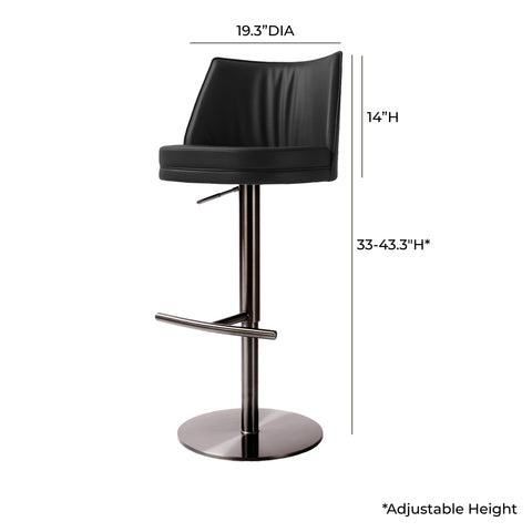 Marla Black Vegan Leather on Adjustable Stool