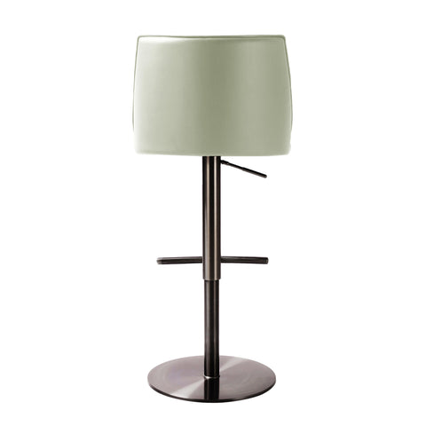 Marla Light Grey Vegan Leather on Black Adjustable Stool