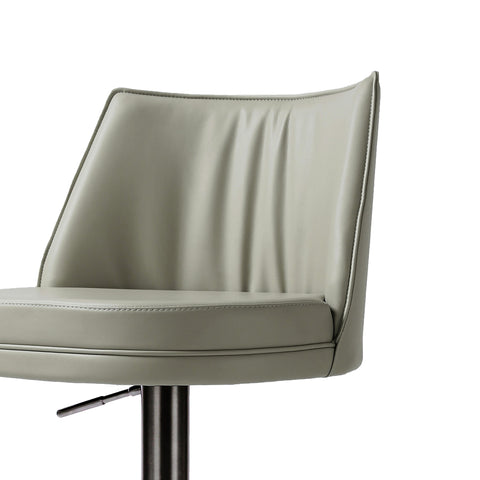 Marla Light Grey Vegan Leather on Black Adjustable Stool