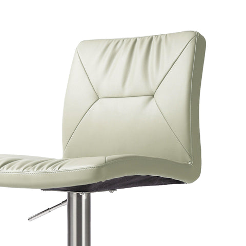 Aya Light Grey Vegan Leather on Silver Adjustable Stool