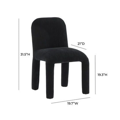 Hadley Midnight Black Chenille Dining Chair