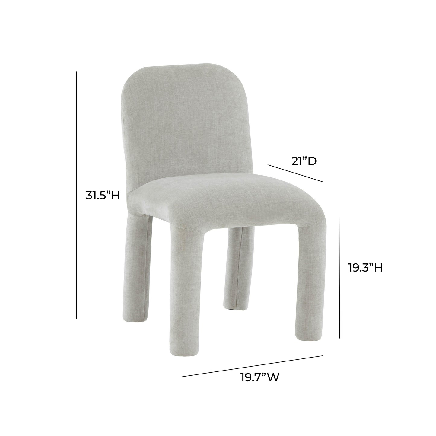 hadley light grey chenille dining chair