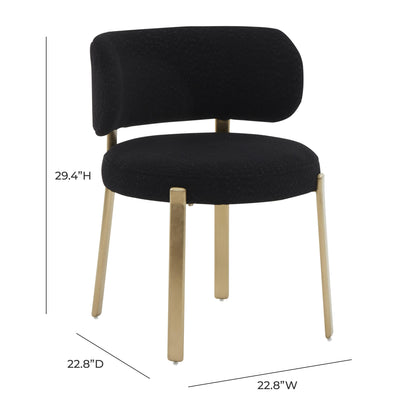 Emerge Black Boucle Dining Chair