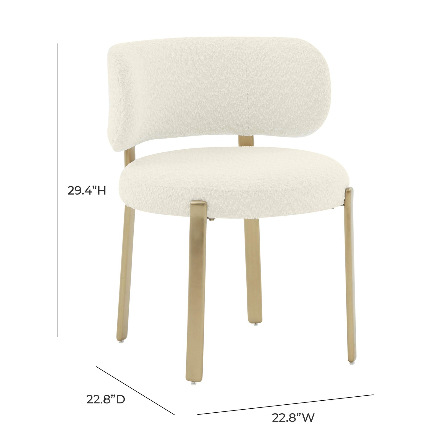 emerge cream boucle dining chair