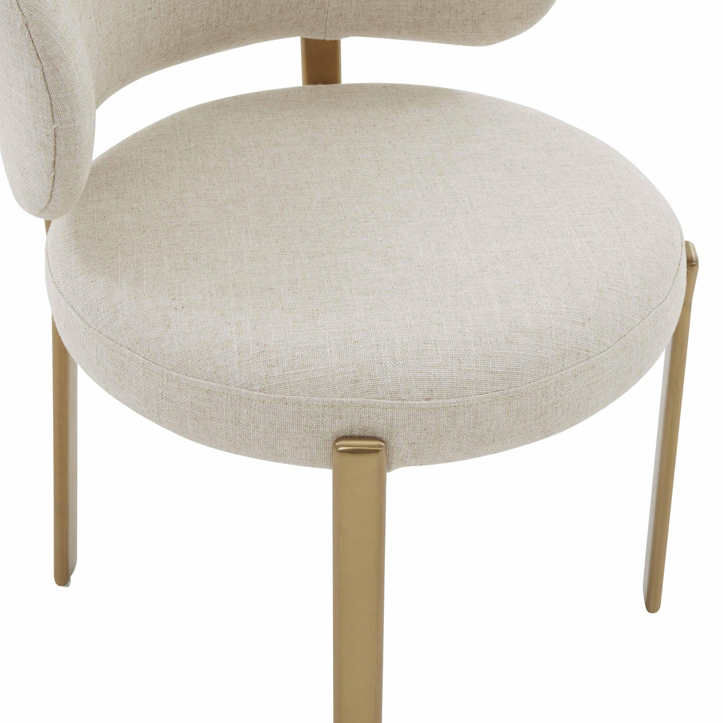 emerge cream linen dining chair