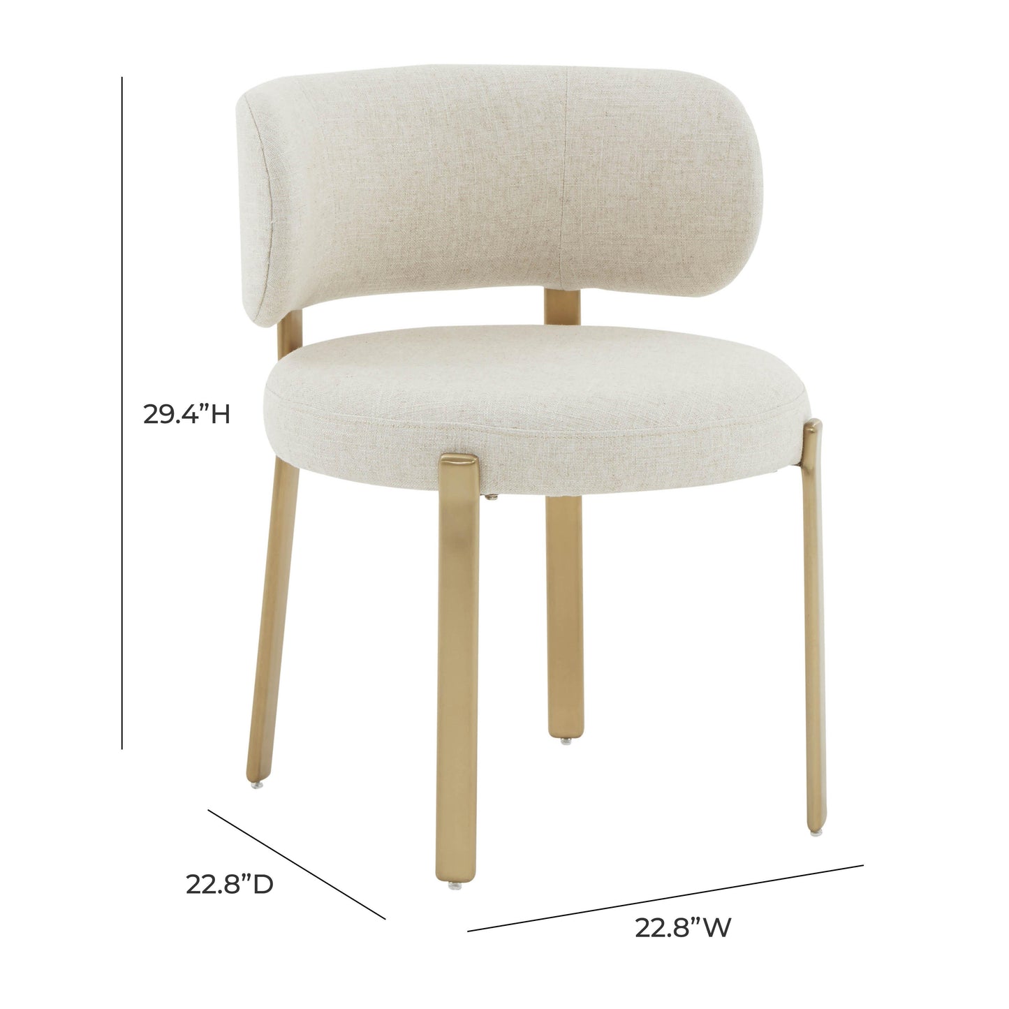 emerge cream linen dining chair