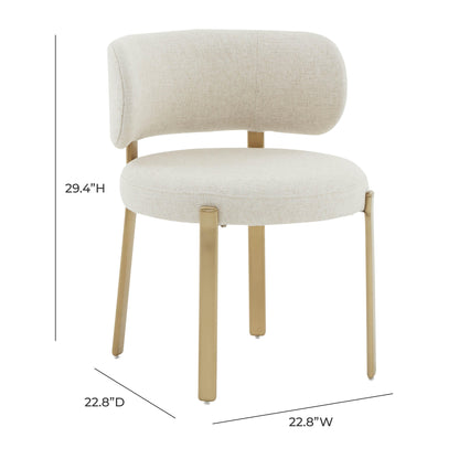 Emerge Cream Linen Dining Chair